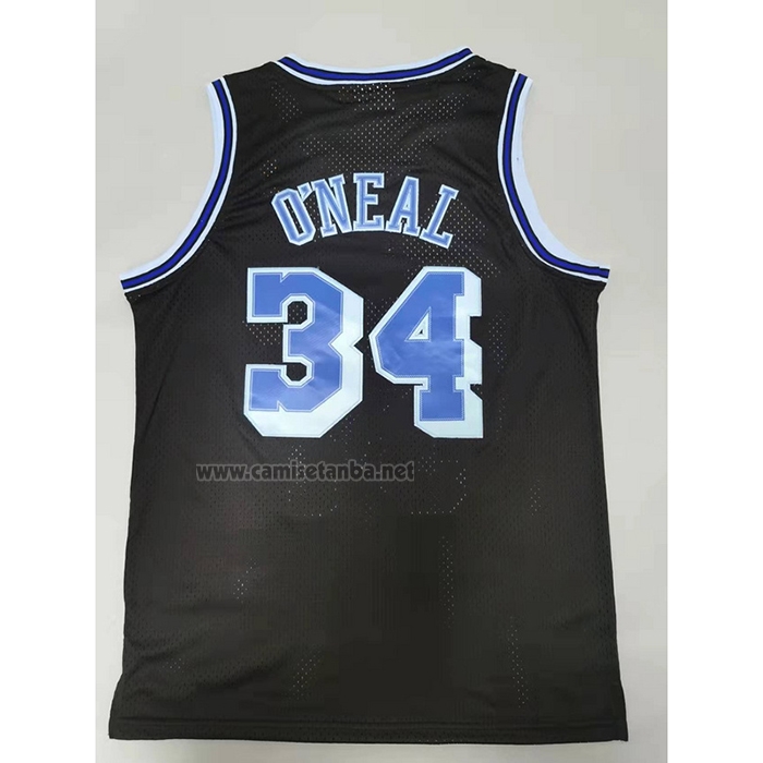Camiseta Los Angeles Lakers Shaquille O'Neal #34 Mitchell & Ness 1996-97 Azul Negro